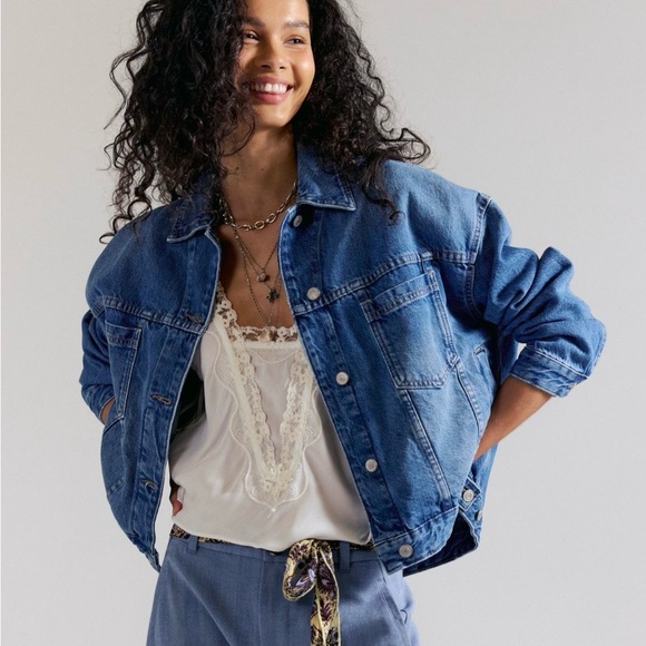 We The Free Jackets & Blazers - We The Free Opal Swing Denim Jacket - Oversized Medium